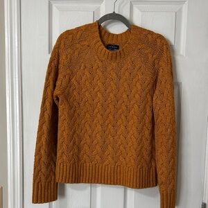 Lucky Brand Cable Knit Sweater in Mustard Orange